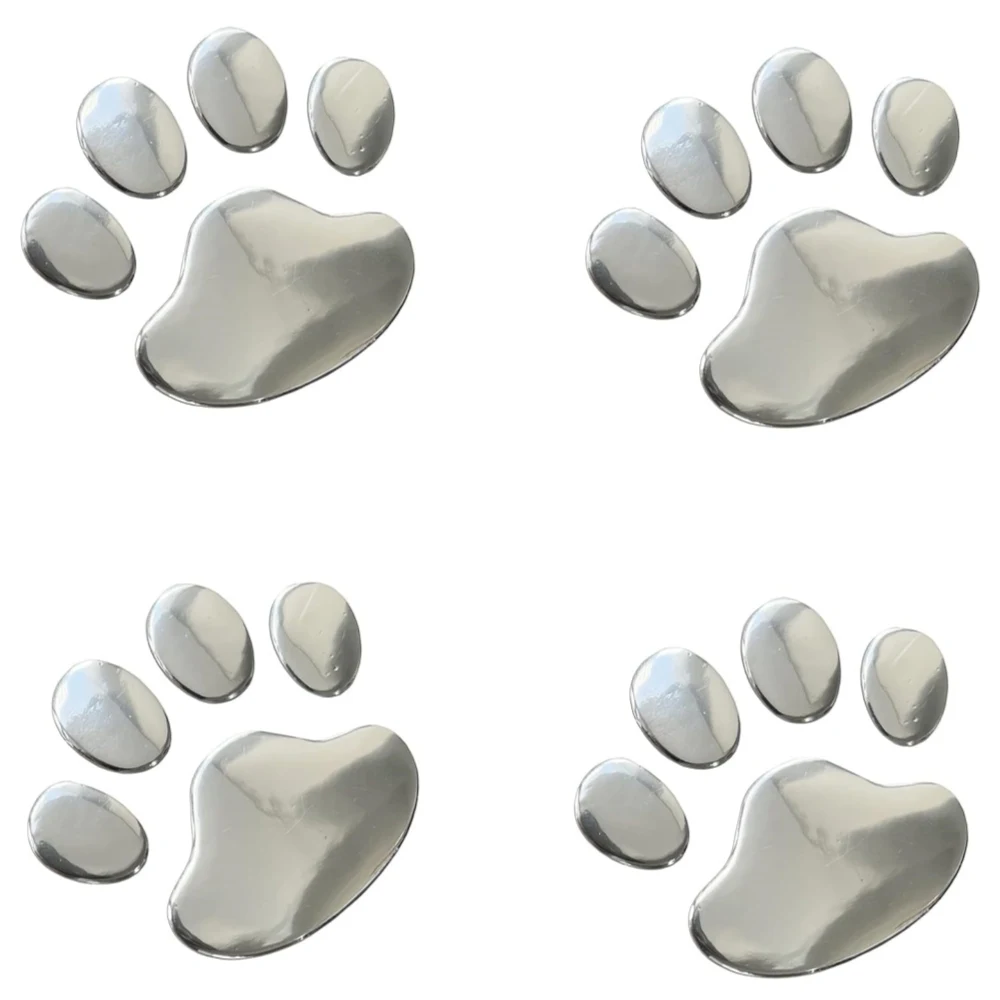 

4PcsPack 3D Dog Paw Footprint Sticker Decal Silver Black RedGolden Cute Dog Paw Auto Laptop Car Emblem Decal Decoration