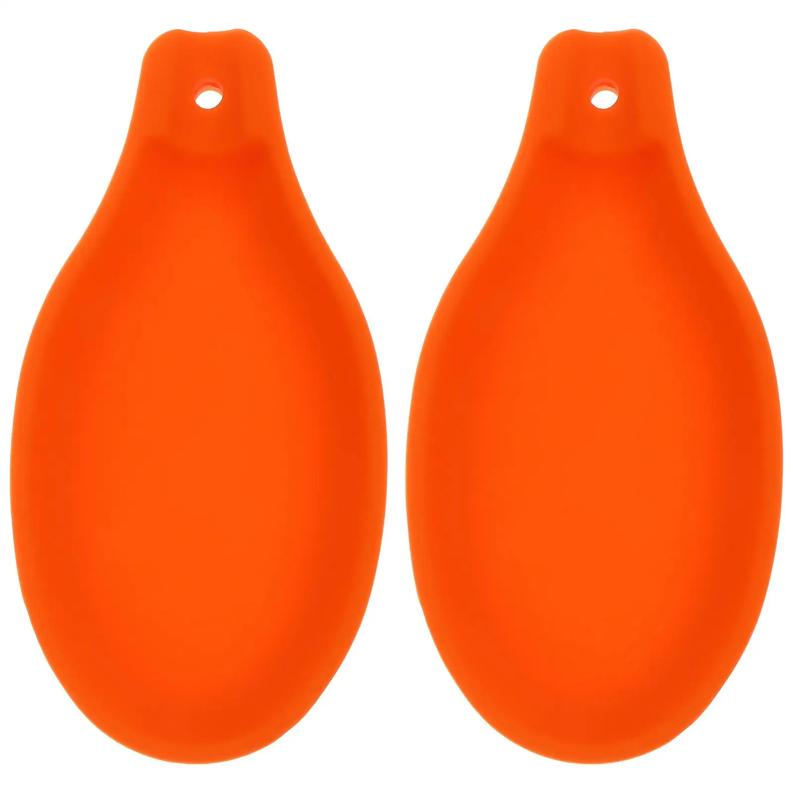 

2 Pcs Cutlery Spoon Holder Soup Ladle Mat Tray Kitchen Supply Home Rest Orange Utensil