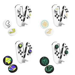 4pcs for Splatoon 3 / Tears of the Kingdom Soft Thumb Stick Grip Caps Analog Joystick Cover Case For Joy-Con Switch Controller