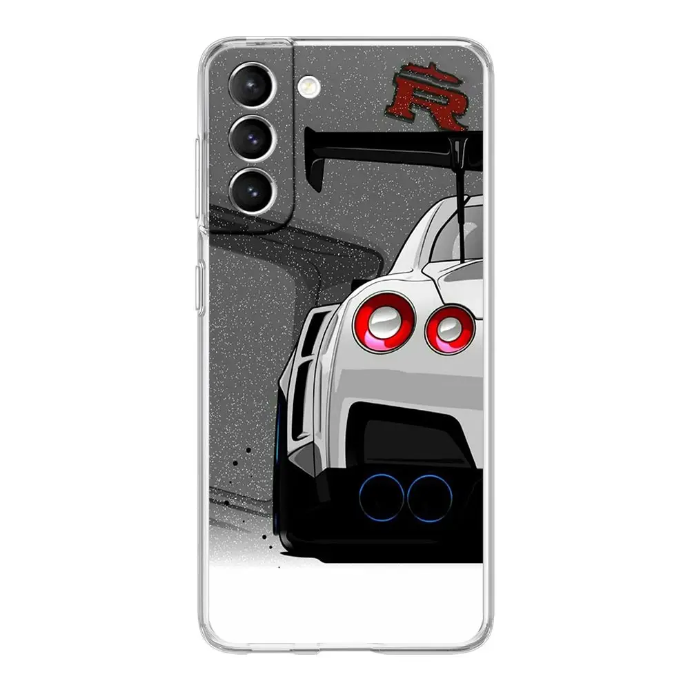 JDM Type R Civic Sport Car Clear Phone Case For Samsung Galaxy S24 Plus S23 FE S22 S21 S20 Ultra 5G S10 S10E S9 S8 Soft Cover