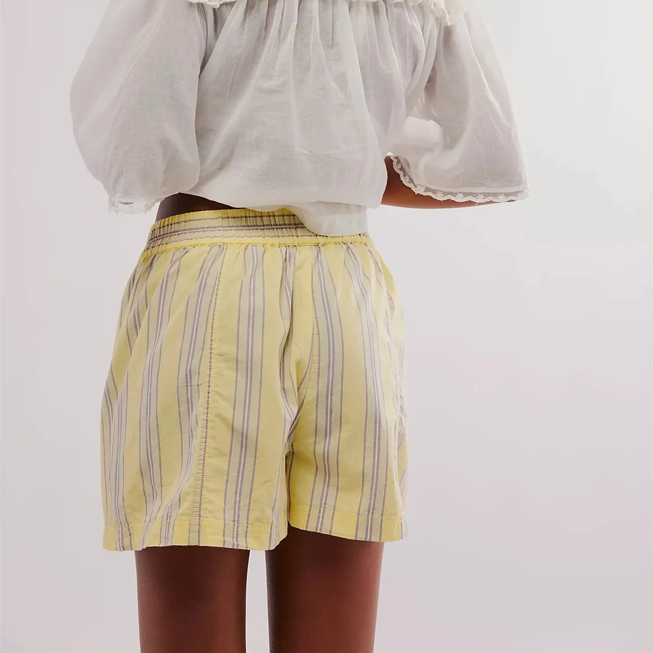 Pantalones cortos elásticos de verano para mujer, pantalones cortos holgados de cintura alta con estampado informal a la moda para vacaciones, playa, Club, ropa de calle Vintage Y2K