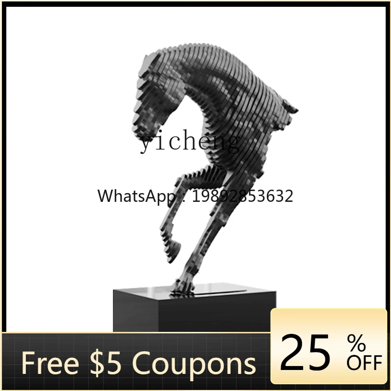 

1ZC horse head floor hall ornament home jewelry large high-end atmosphere high-grade hotel senior sense