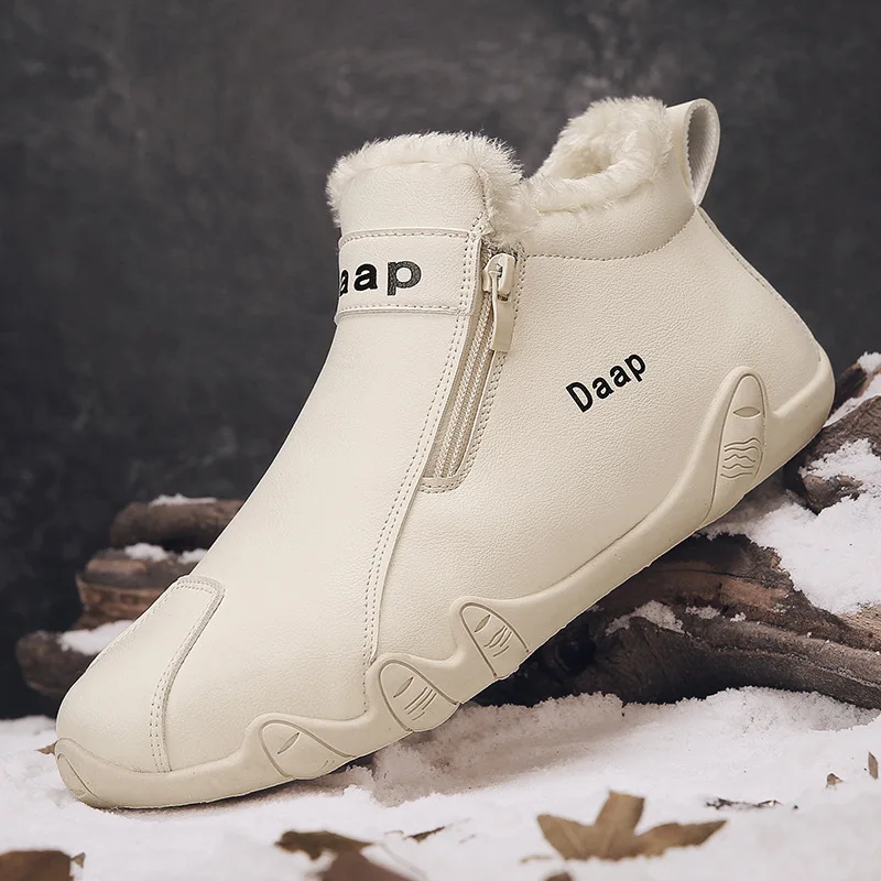 Men's shoes spring 2025new high top men's cotton shoes work trendy brand work clothes shoes trendy and versatile outdoor