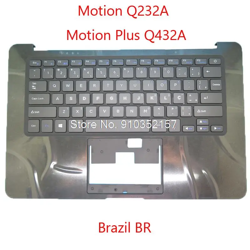 Black PalmRest&Black Keyboard For Positivo Motion Q232A Motion Plus Q432A H003-33 YMS-0075-B D1459 Brazil Blue Mark No Touchpad