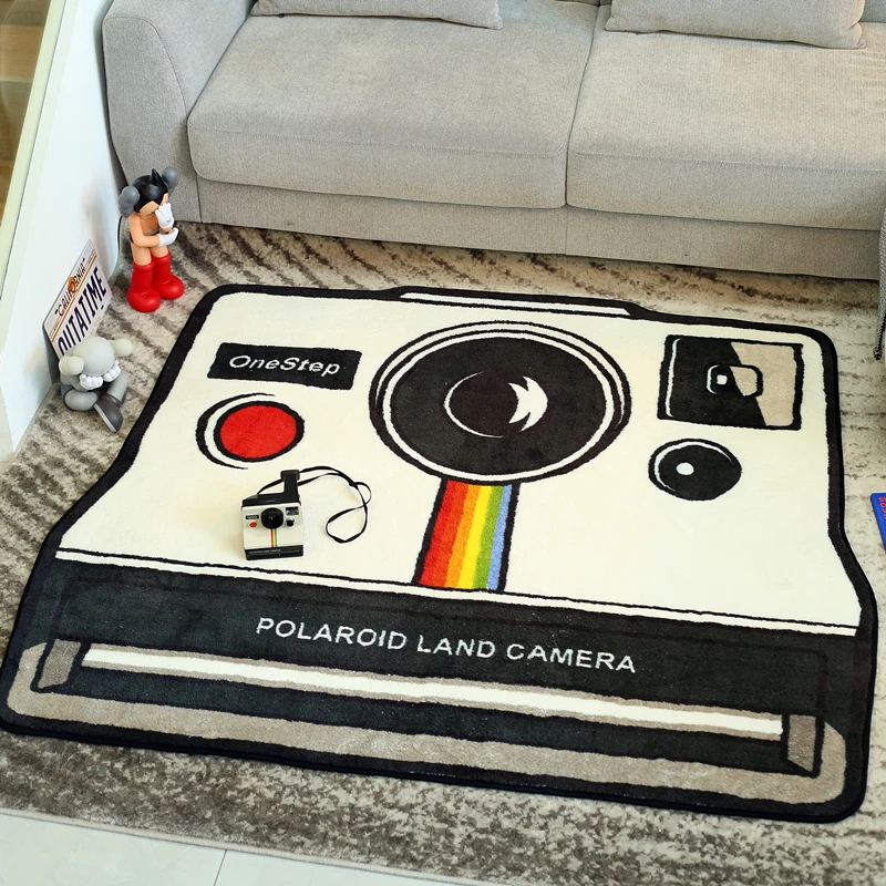 Camera imitation cashmere carpet bedroom ns wind living room floor mat door mat decorative painting seat cushion