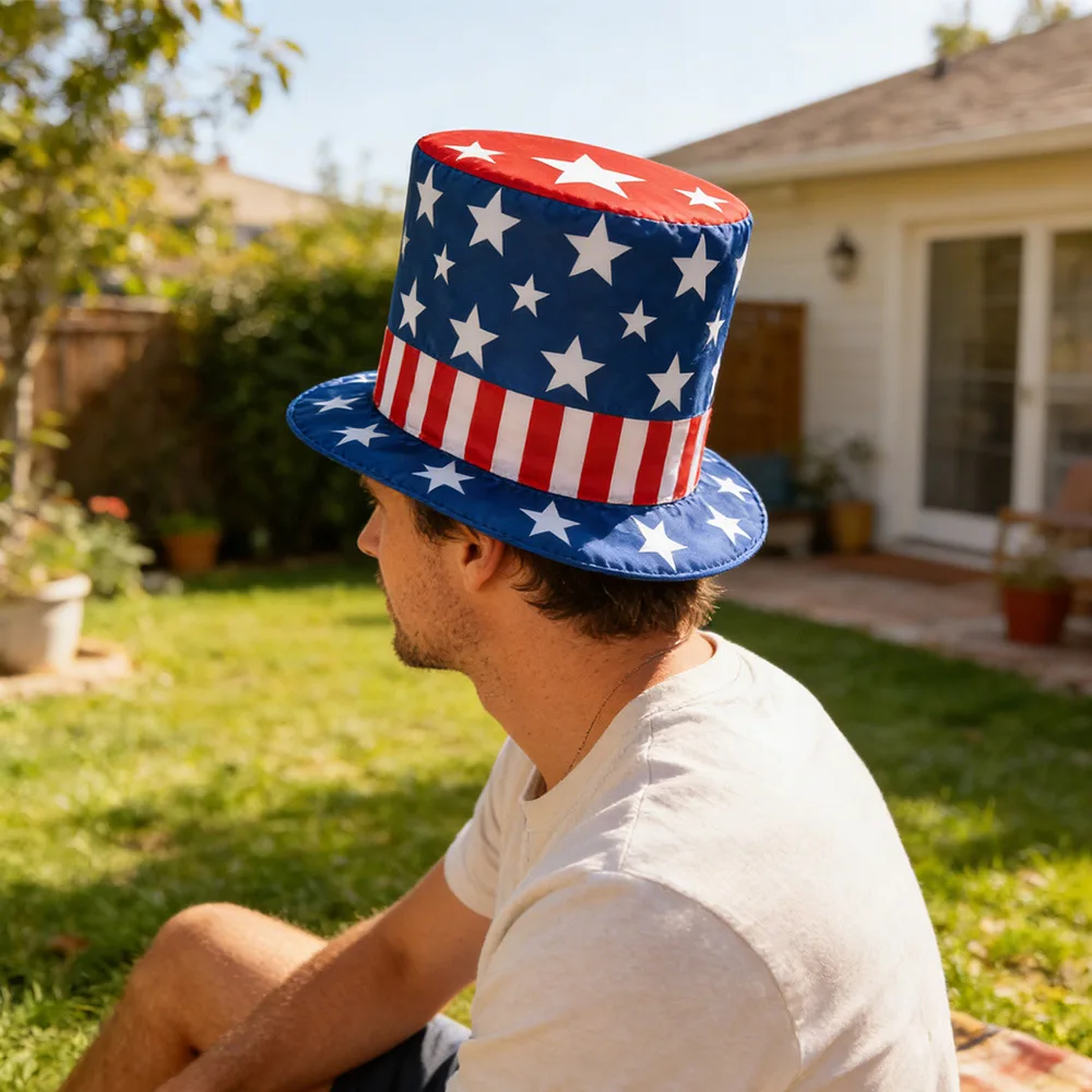 2pcs New American Independence Day Hats, Uncle Sam Hats, Holiday Decoration Props, American Flag Top Hats