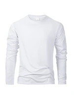 Printemps automne hommes T-shirts à manches longues décontracté hauts couleur unie haute qualité noir T-Shirt classique hommes vêtements 4