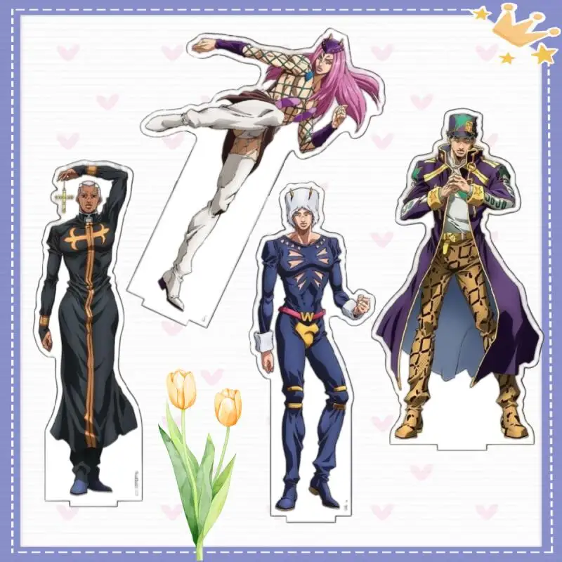 Letrero Acrílico de Anime de 15 cm para Steel Ball Run, con Personajes de Narciso Anasui, Enrico Pucci y Jotaro Kujo, Decoración Acrílica con Pronóstico del Tiempo