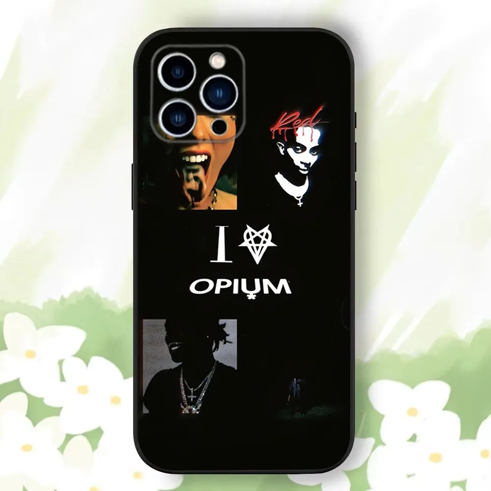 O-Opium R-Rap Phone Case For iPhone 16,15,14,13,12,11 Plus,Pro Max,XS,X,XR,SE,Mini,8,7，Soft Silicone Black Cover