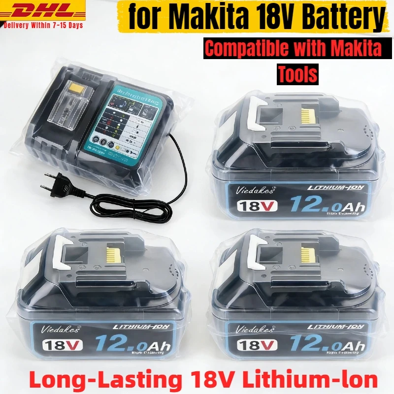 

Аккумулятор DHL 12.0Ач 18В для дрелей/шуруповертов Makita 18В, ударных гайковертов, шлифовальных/полировальных машинок, пил для аккумуляторов Makita 18В.