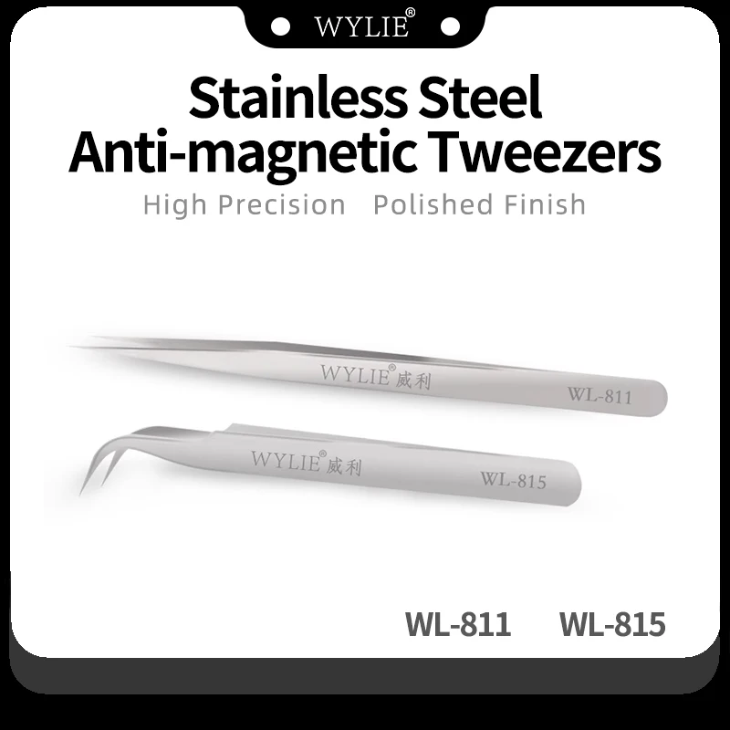 

WYLIE WL-811 WL-815 Precision Polishing Tweezers Tips Hand Polished Chip Repair Motherboard Tweezers Excellent Feeling