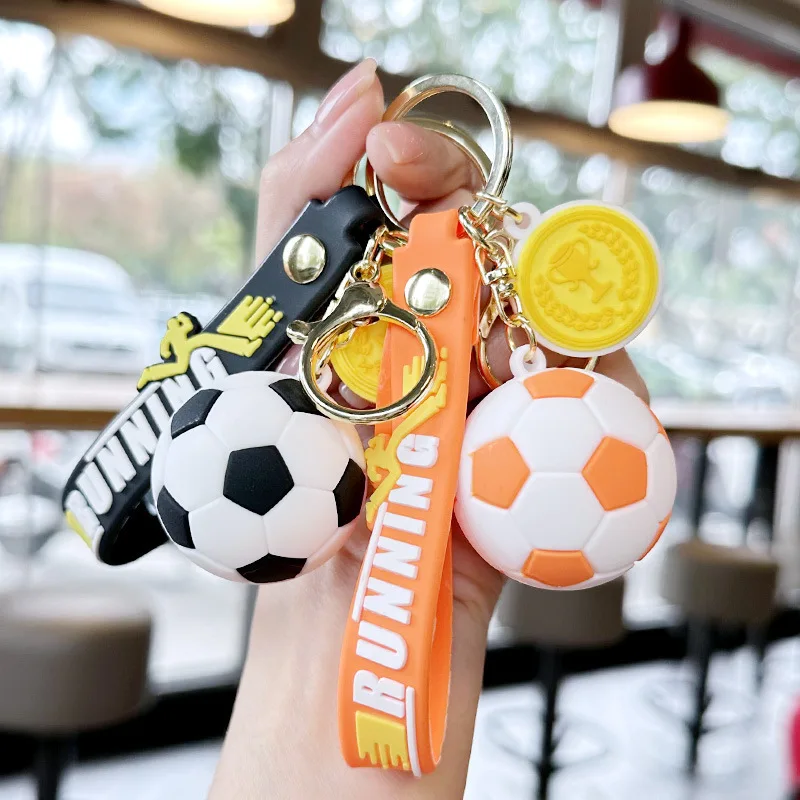 Football Keychain For Fan PVC Soft Glue Soccer Pendant Keychain Accessories Bag Decoration Qatar Cup Souvenirs Key Chain Gifts