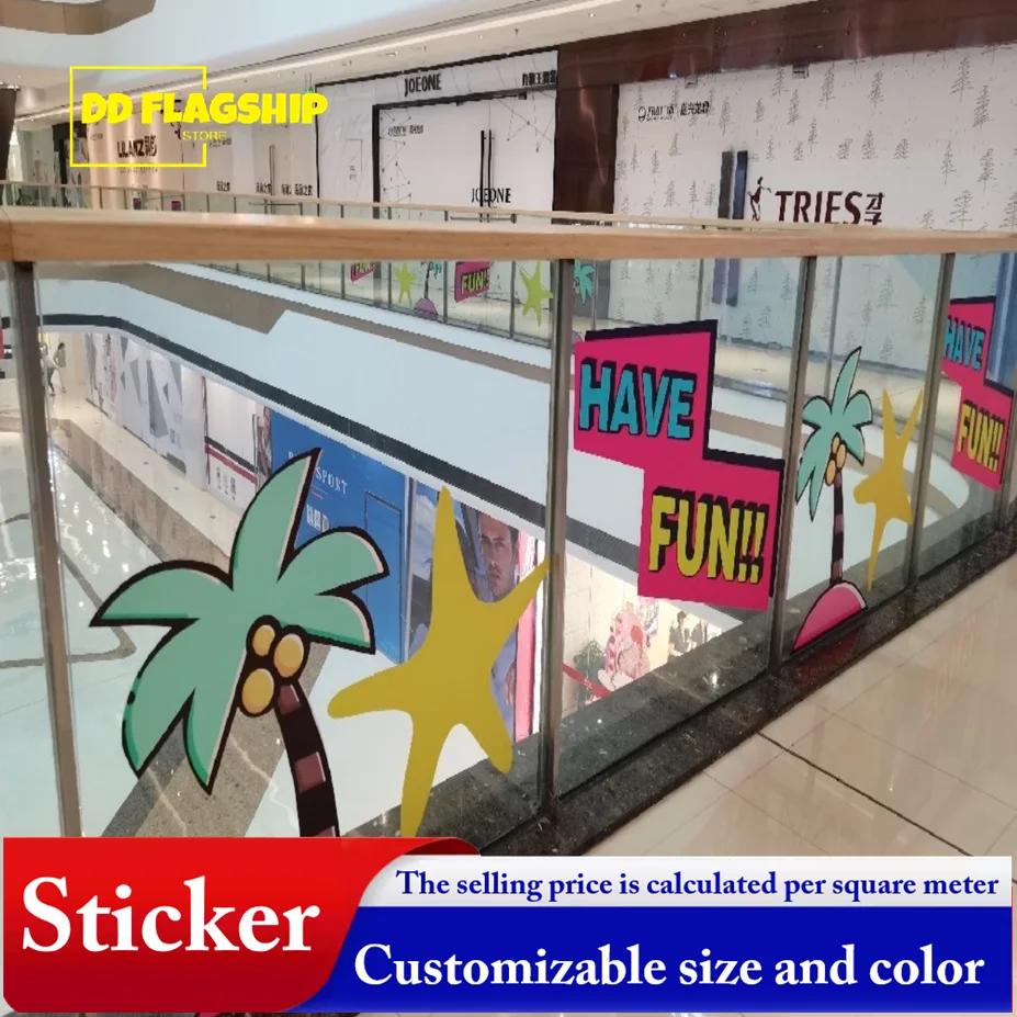 

DD Customize Window pane Super transparent Glass Film Advertisement Promotion PVC UV stickers Decorative HD Printing