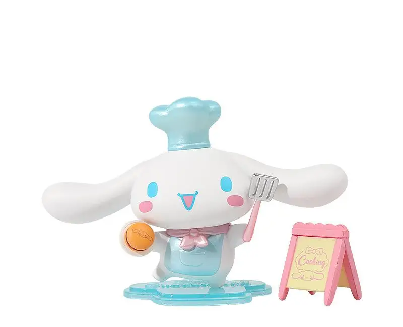 Miniso pudełko z niespodzianką Cinnamoroll gotowanie chatka tajemnicze pudełko prezent dla dzieci postać z kreskówki ozdoba krajobrazowa oryginalne produkty