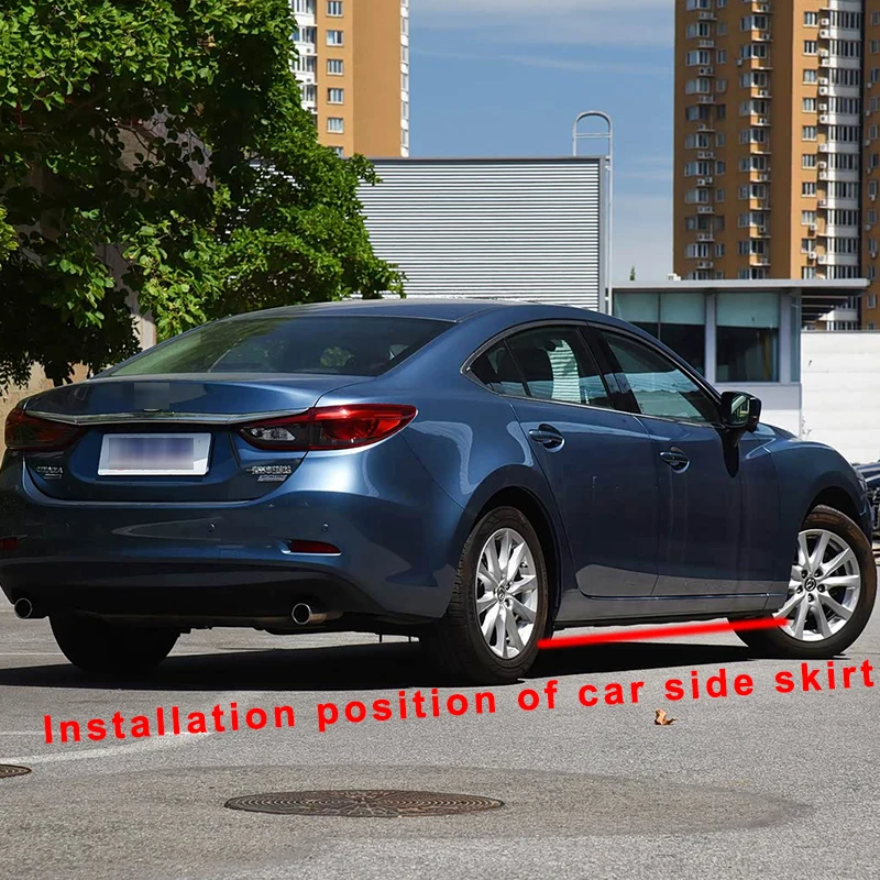 

Car Side Skirts Extensions Bumper Door Lip Splitters Winglet Carbon Fiber Look Accessories ABS For Mazda 6 ATENZA 2014-2019 2016