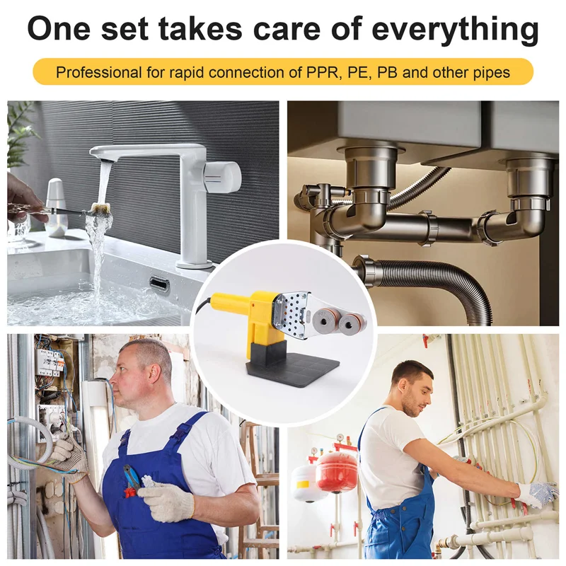 ABKJ-PPR Water Pipe Heat Fuse Water Pipe Constant Temperature PE Hydropower Engineering Quick-Heat Welding Machine EU Plug
