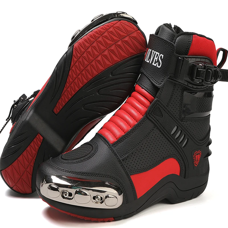 

New Motorcycle Boots Men Women Knight Outdoor Riding Anti-slip Winters Sneakers Shoes Bicycle Mountain Racing Road Speed Autumn