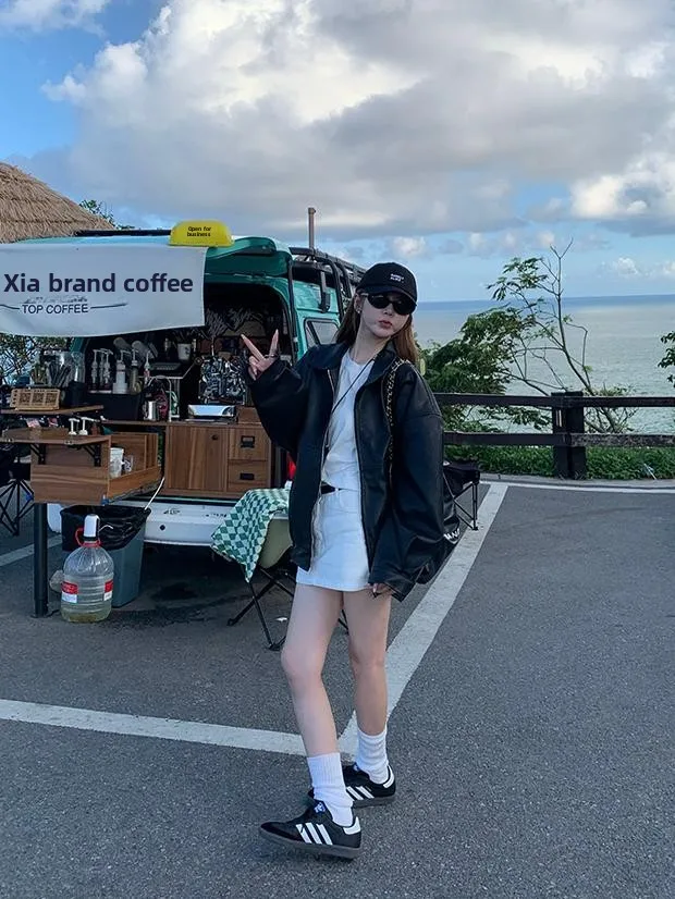 

Bla Jaet из искусственной кожи, женская модная дизайнерская верхняя одежда, пальто в стиле ретро, корейское пальто, новая осенняя коллекция