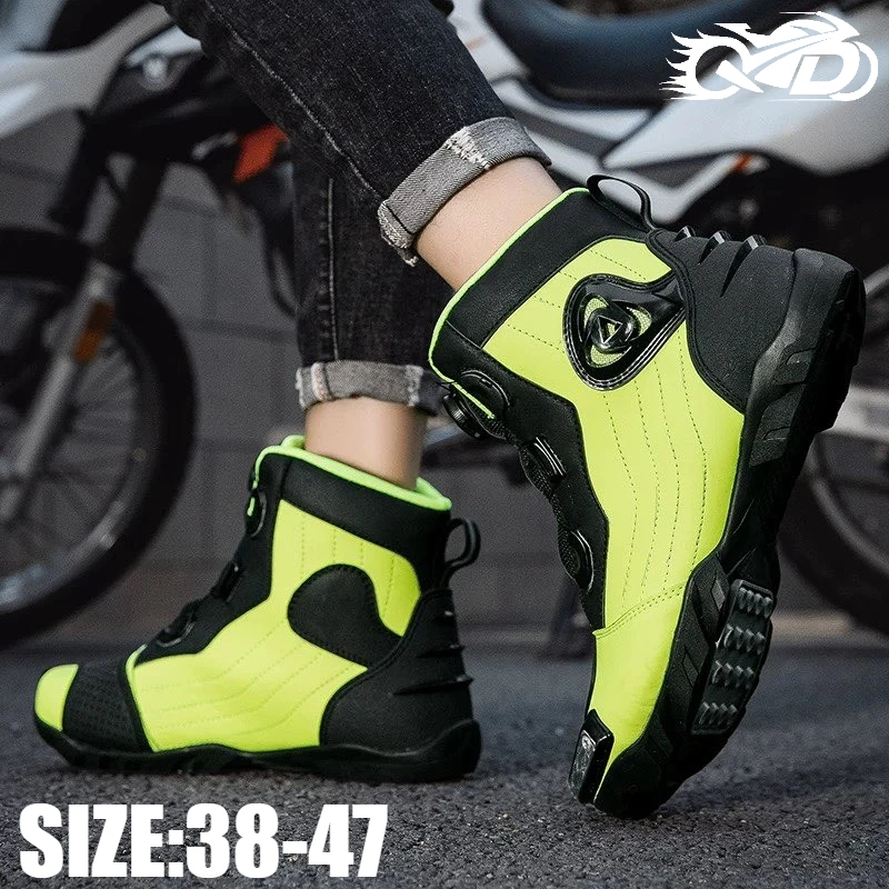 

Large Size Motorcycle Boots Riding Racing Shoes Anti-fall Wearresistant Motorcycle Shoes Motorcycle Travel Commuting Equipment
