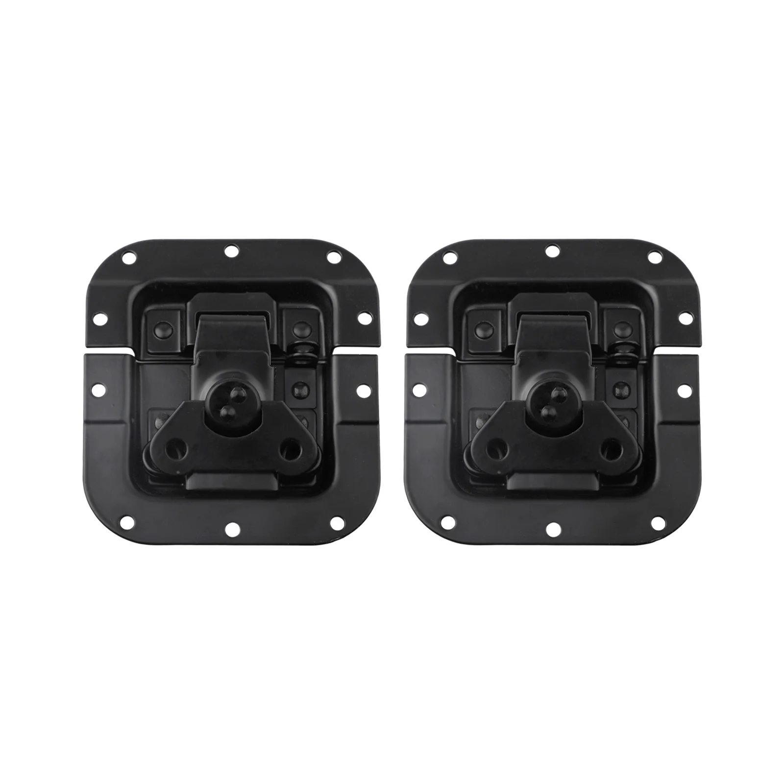 

2pcs Metal Butterfly Latch Buckle Flight Box Lock Buckle Black Spring Loaded Recessed Cabinet Wood Box Hasp Latch