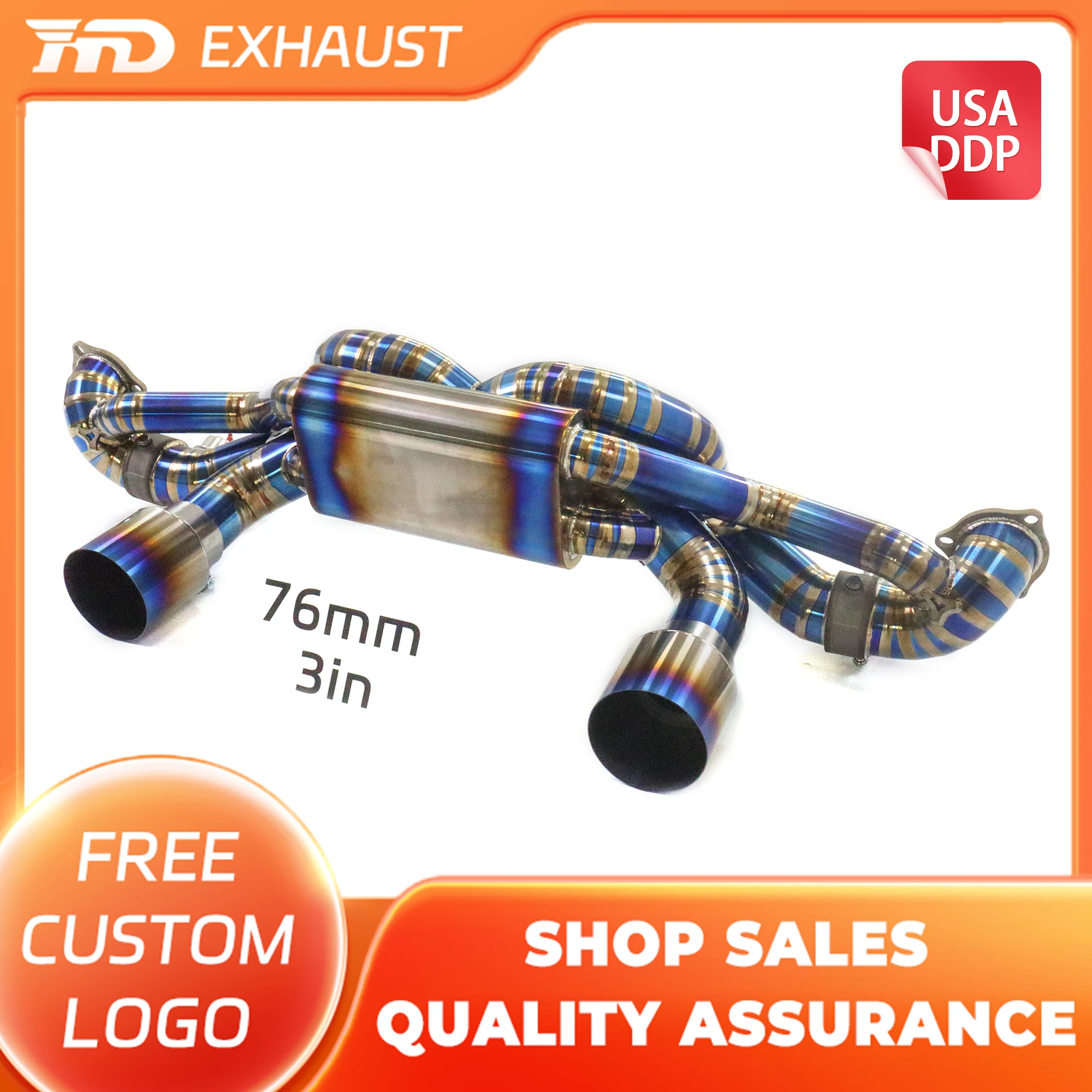 

HMD High Precision Machining for Porsche 718 GT4 RS 4.0L Titanium Alloy Exhaust Catback With Muffler Vacuum Valve Car Parts