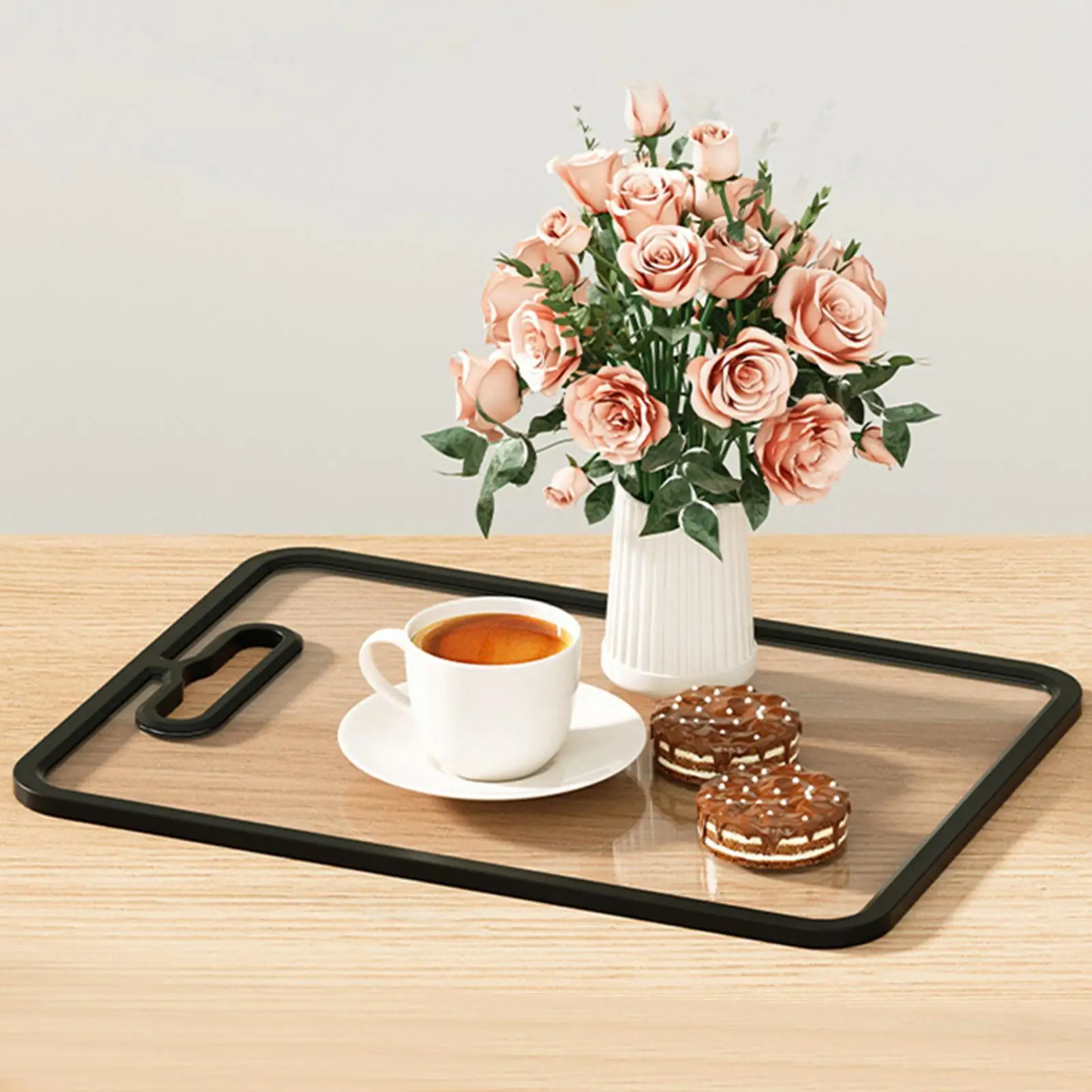 Glass Cutting Boards Heat Resistant Scratch Resistant Clear Glass Countertop Cutting Board For Meat Fruit Dough Meal Prep Table