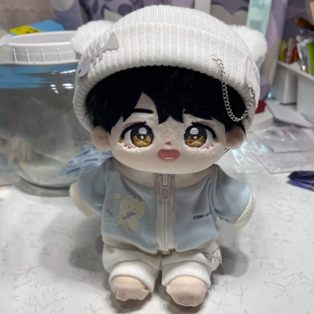 

Cat Jacket 20cm Cotton Doll's Clothes Cute Hat Pants Cotton Doll Outfit Fishbone Mini Doll Clothes Set Cotton Doll Accessories