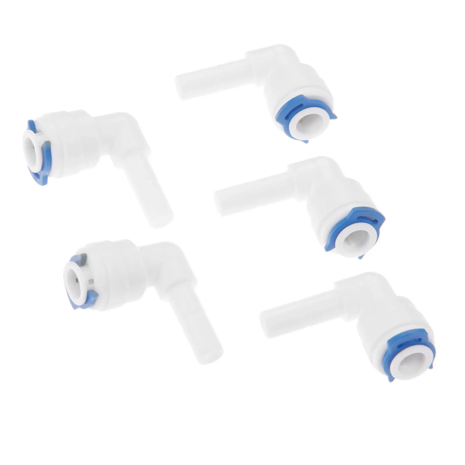 5Pc RO Water Filter Connectors Plastic Pipe Fitting Elbow  1/4