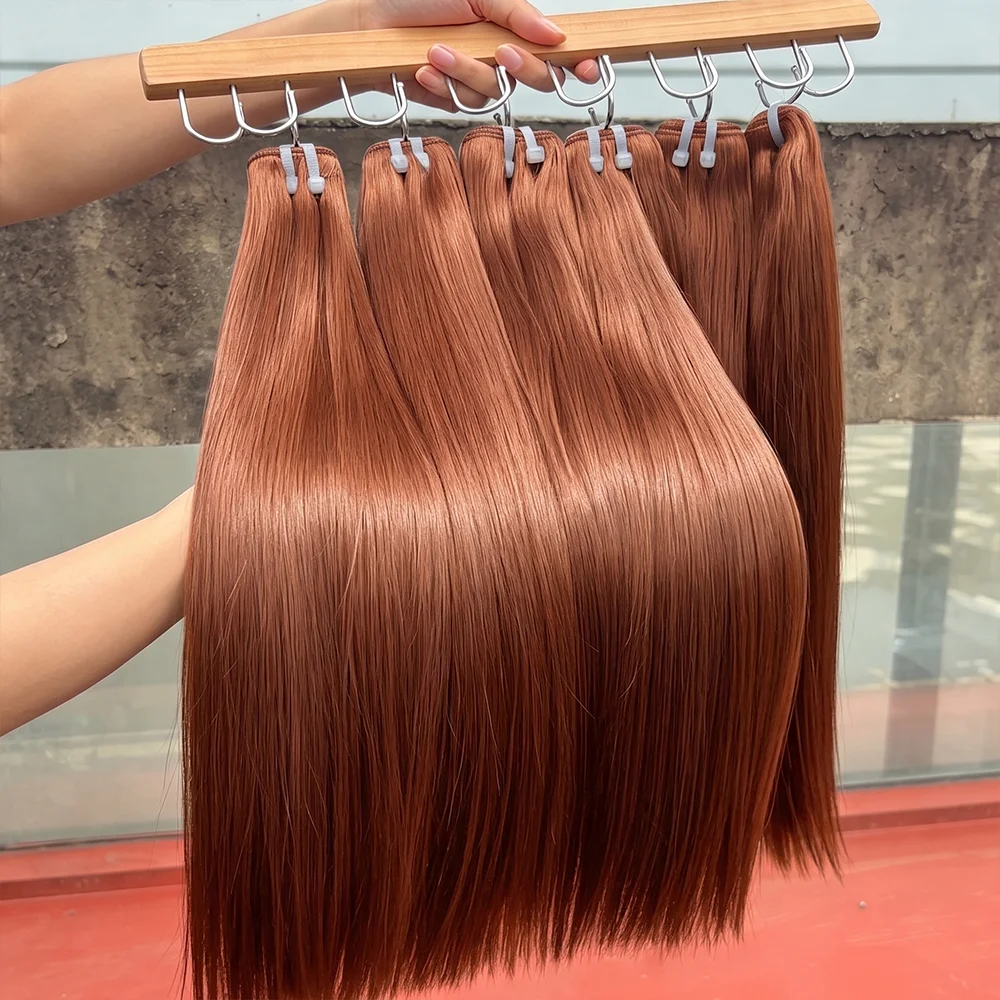Vietnamese Real Remy Weave Silky Raw Hair 30# Auburn Brown Bone Straight Bundles 100% Human Hair 26 28 Inch 2 3 4 Pcs Colored Unprocessed Double Weft Thick Full Ends Premium Human Hair Bundles Extensions