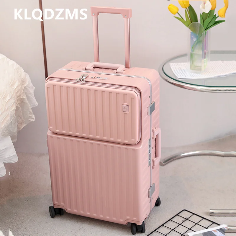 

KLQDZMS New Luggage 20 Inches Boarding Box 24 “trolley Case 28" Front Opening Password Box Multifunction USB Charging Suitcase