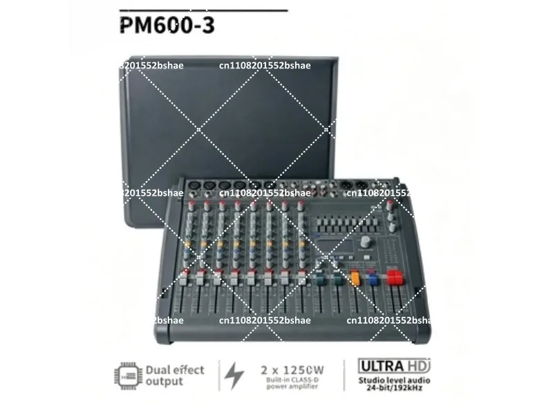

Professional 6 Channel Mixer Console with Power Cover for Live Sound & Recording