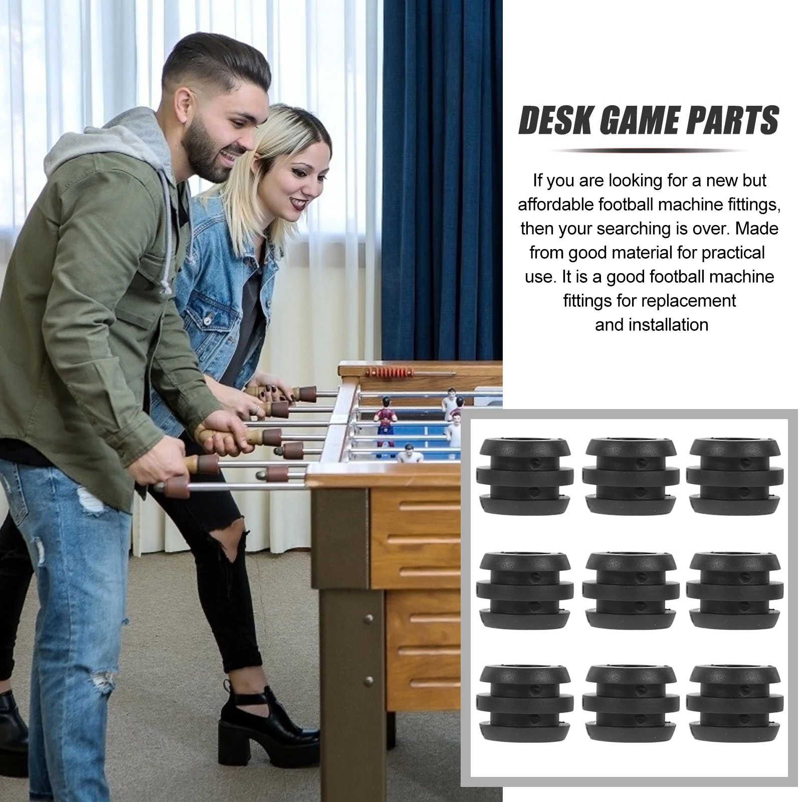 

10 Pcs Beer Barrel Rubber Pass Football Desk Game Parts Fittings Replace Machine Eco-friendly Plastic Standard Foosball Tables
