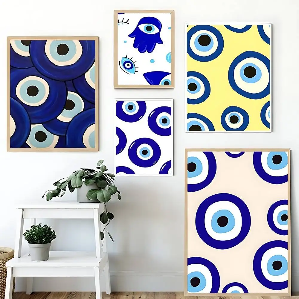 ملصق فني على شكل عين الشر بدون مؤطرة ملصق كرافت نادي بار ورق عتيق ملصق جداري فني ملصقات دراسة غرفة النوم