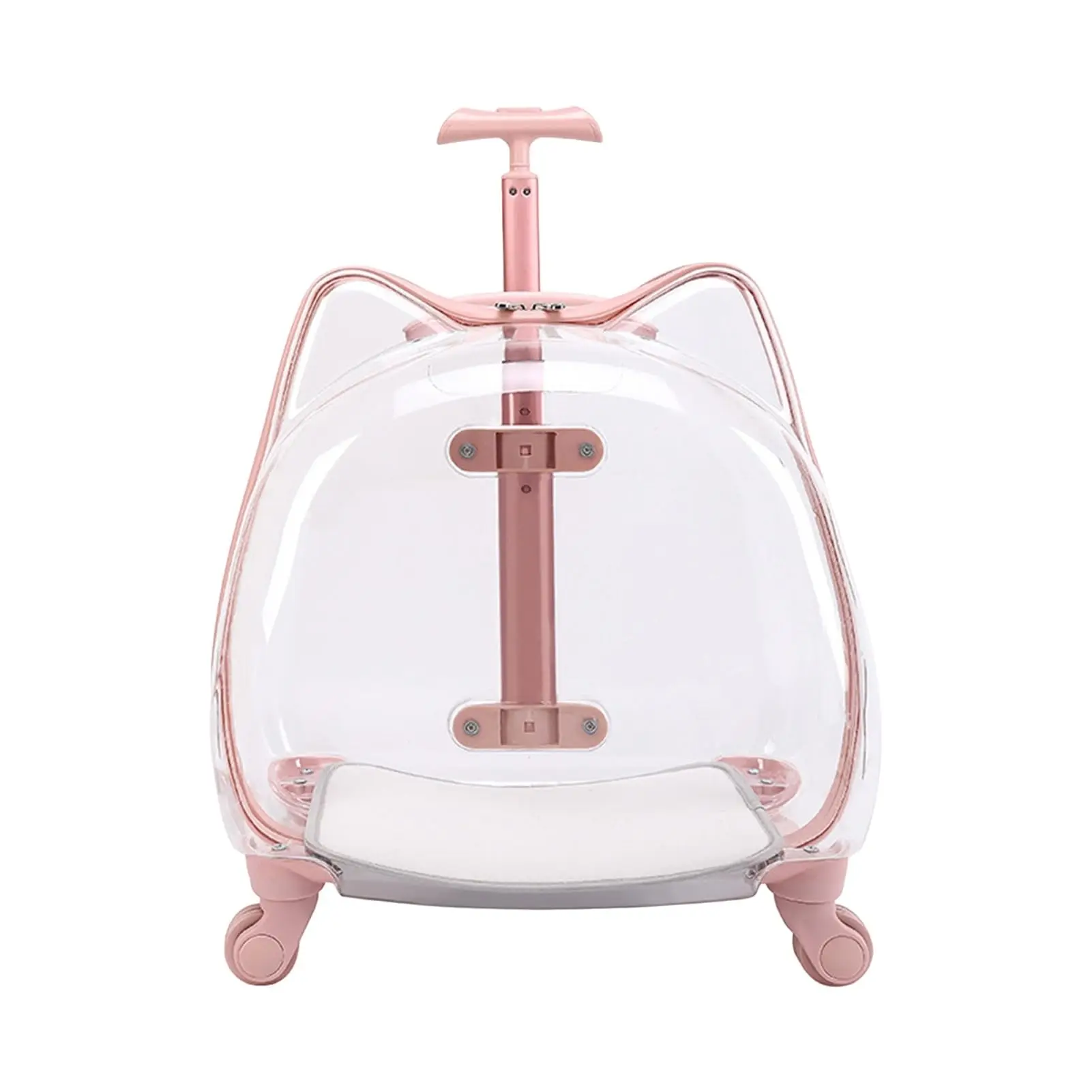 Wholesale Transparent Pet Carrier with Wheels, Telescopic Rod Cat Trolley Case Breathable Rolling Travel Bag for Outdoor Trips