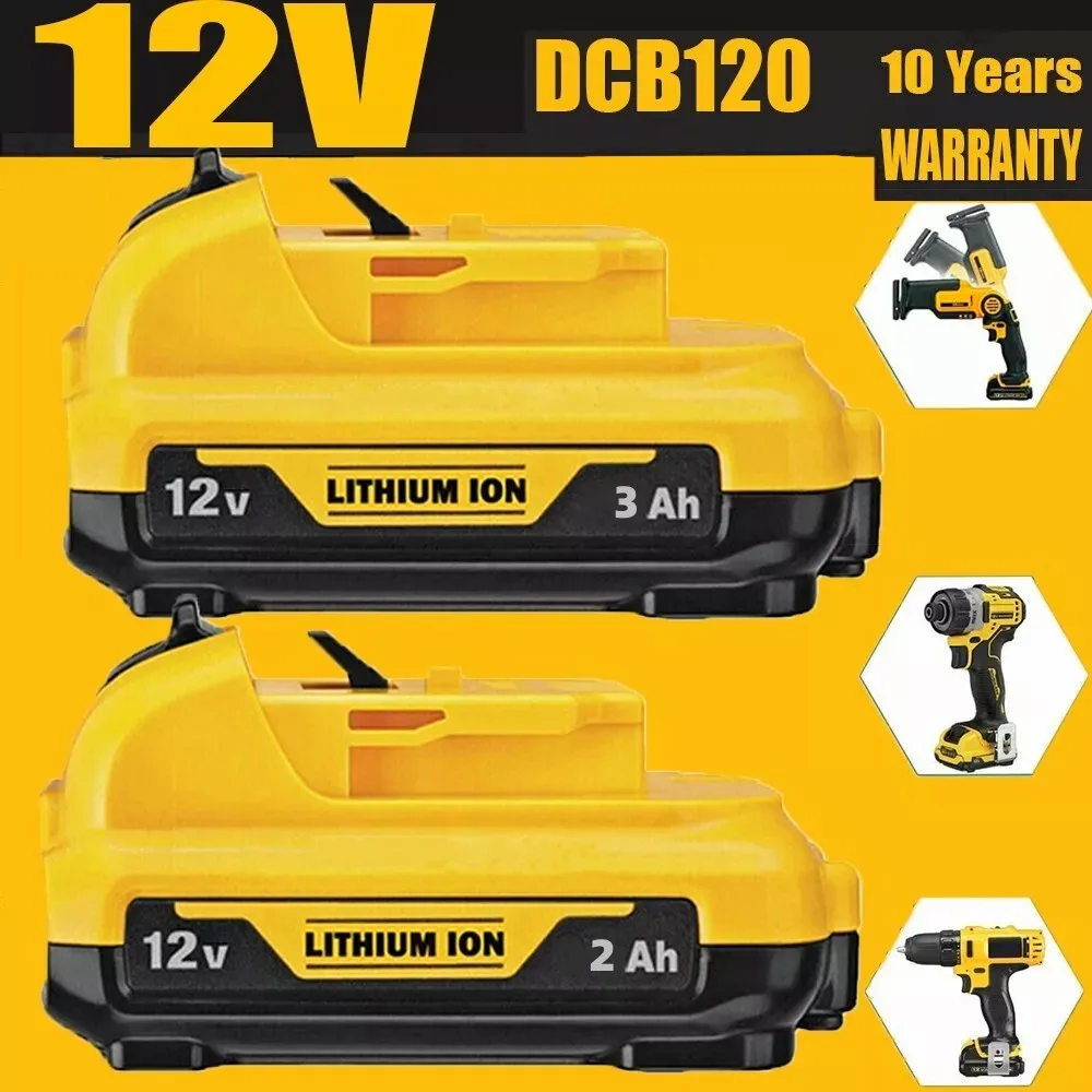 Cordless/Rechargeable for Dewalt DCB120 Lithium ion Batteries 12V 3.0Ah Battery DCB124 DW089LG DCD701F2 Power Tools/Laser Level