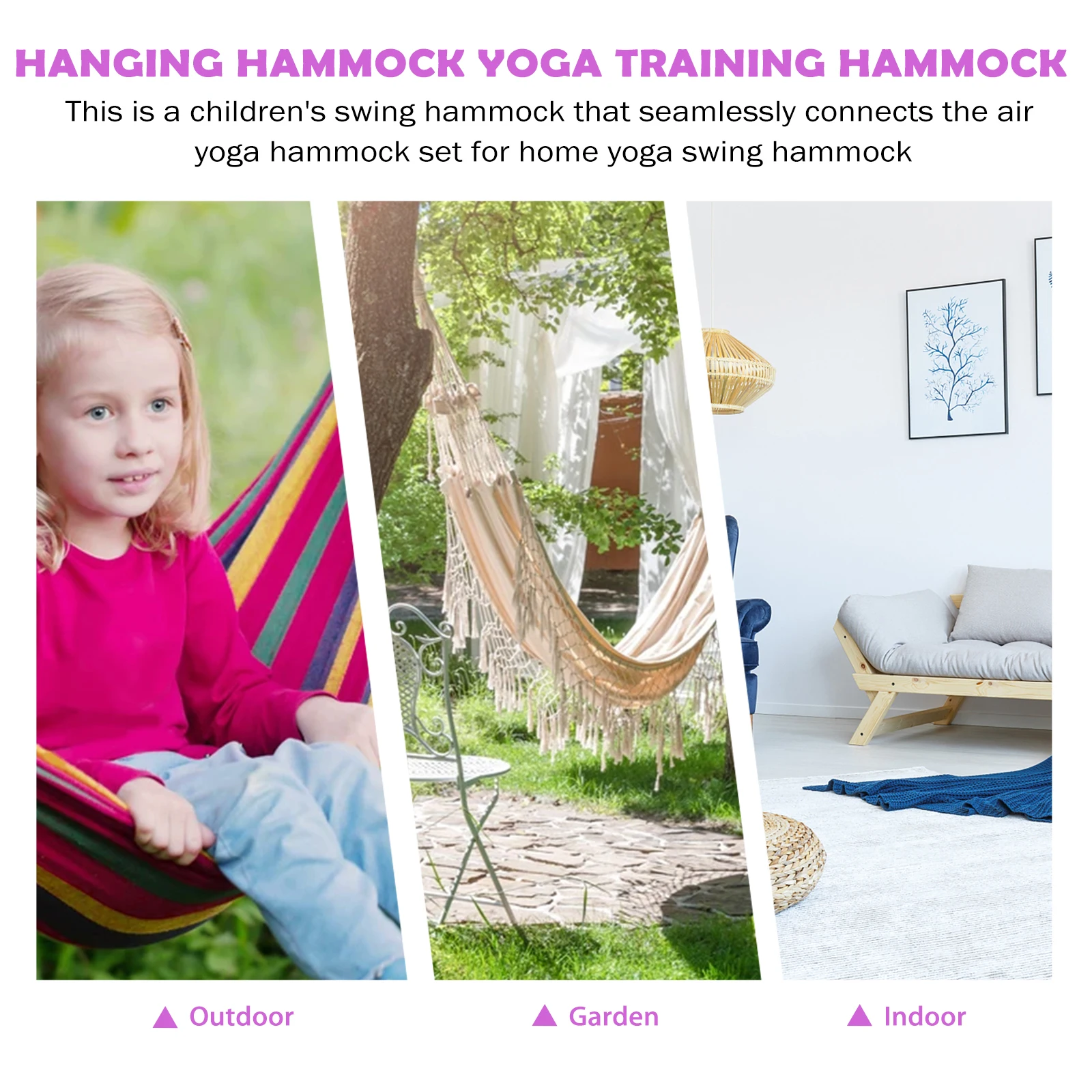 

Yoga Hammock Swing Set Lightweight Compact Design for Kids Use Hanging Toys Travel Fitness Gym Equipment