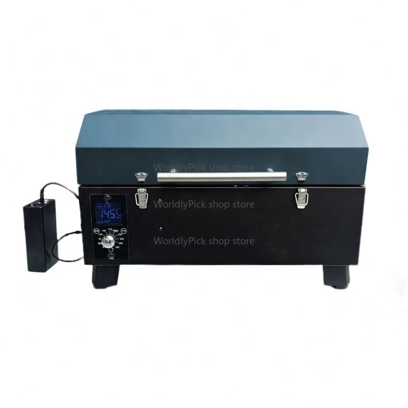

Portable Black and Dark Gray Outdoor Wood Pellet Smoker Steel Construction Smokeless Indoor Grill and Smoker for Camping