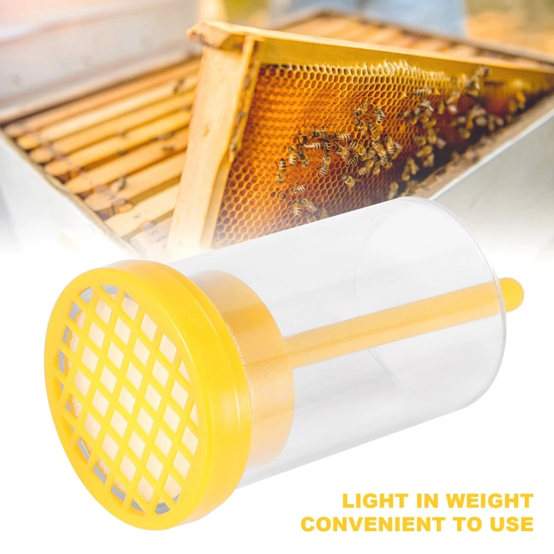 ABRE-Plastic Queen Bee Marking Cage Marker Bottle W/ Plunger Beekeeping Equipment For Capture The Queen Bee Without Hurting It