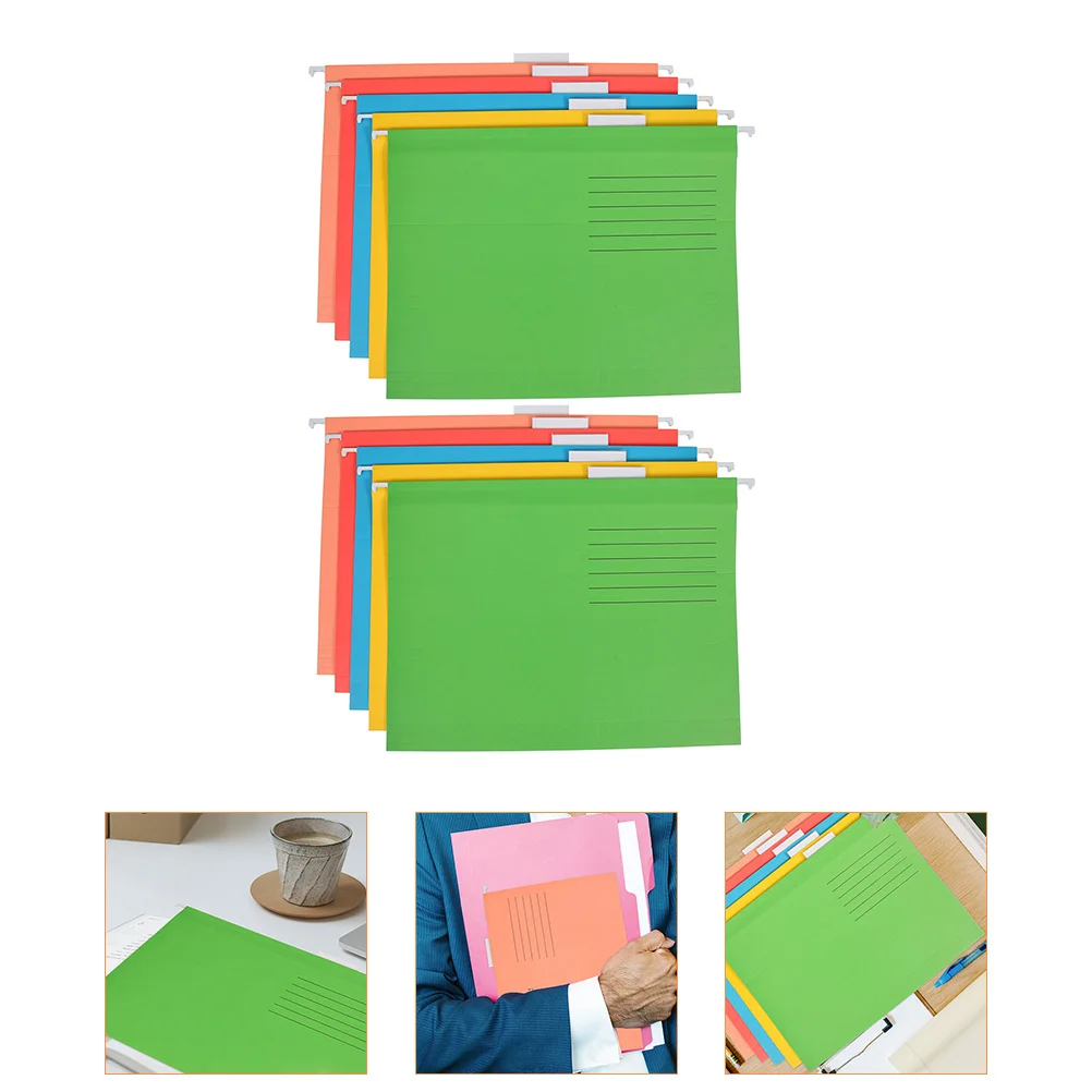 แฟ้มแขวน 10 ชิ้น ขนาด A4 แบบพกพา แข็งแรง ทนทาน สำหรับจัดเก็บเอกสารในสำนักงาน บ้าน โรงเรียน ใช้เก็บใบเสร็จ ใบแจ้งหนี้ หลายชั้น