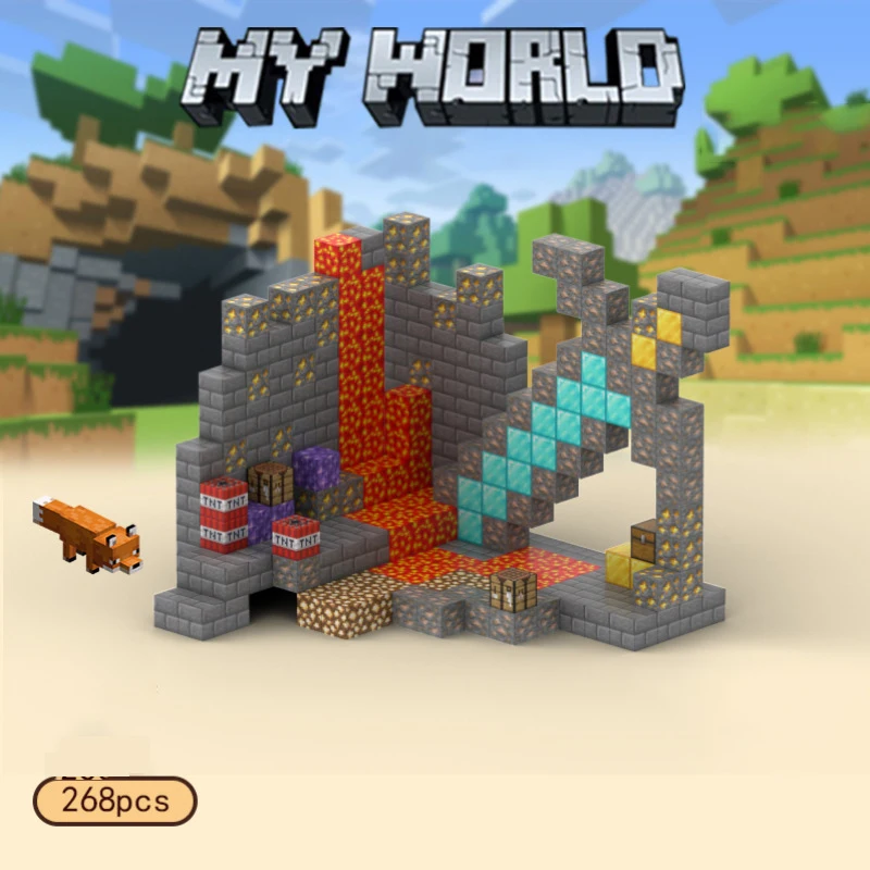 เด็ก DIY บล็อกตัวต่อแม่เหล็ก MINI World เกม Mineral Building Blocks ประกอบของเล่นเพื่อการศึกษาของขวัญ