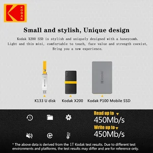 Hard Drive SSD Eksternal KODAK X200 HD Eksternal 1TB USB3.1 SSD Portabel Mini 256B 512GB 1TB untuk Laptop Ponsel Pintar PS4 PC MAC TV 10 penjualan terbaik ssd eksternal 512gb - №