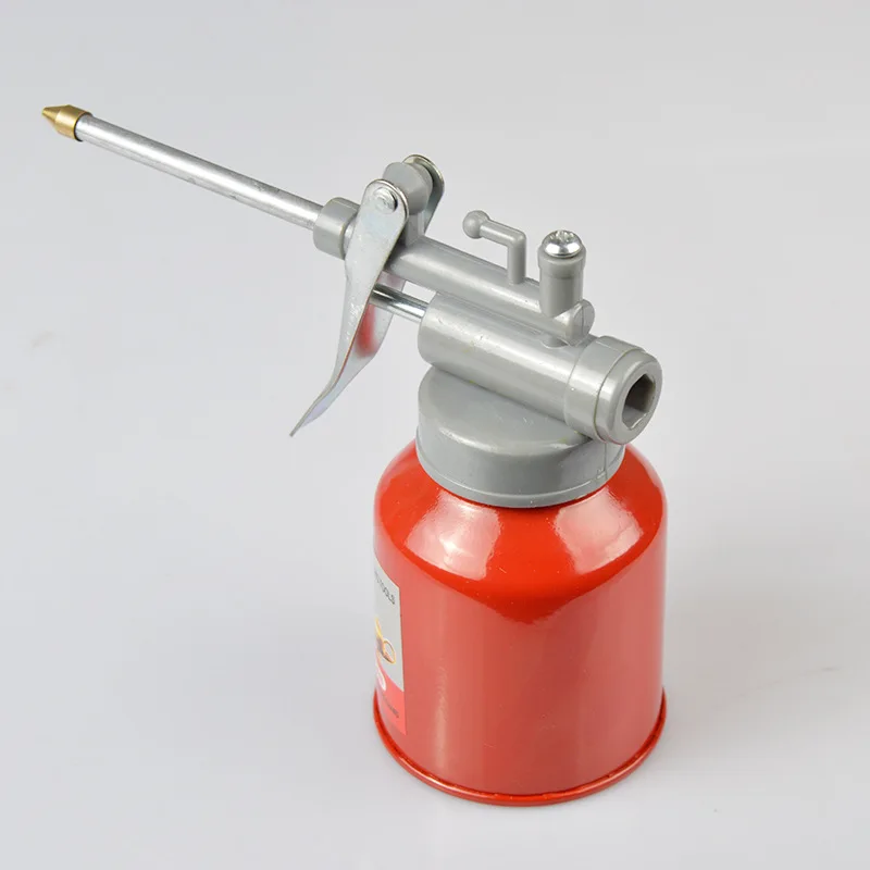 1pcs 250ml Oil Can Die Cast Body With Rigid Spout Thumb Pump Workshop Oiler With Sealing Gasket Aluminum Cover Plastic Cover