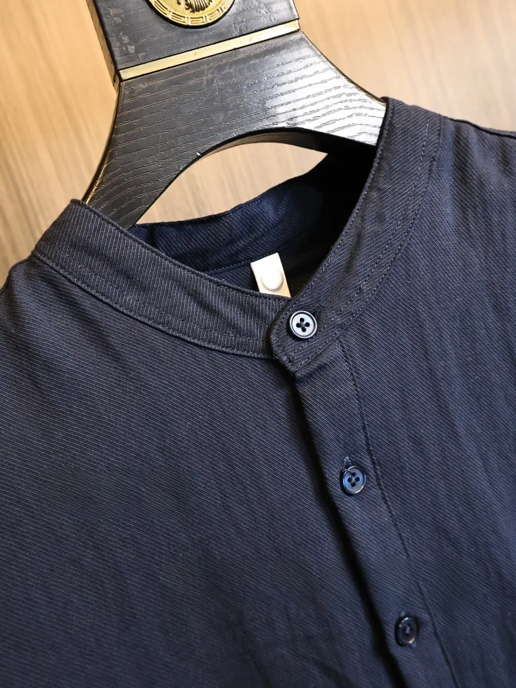 New Chinese Style Men's Shirt Linen Cotton Breathable Button up Short Sleeve Fashionable Summer Clothing Standard Fit Urban F...