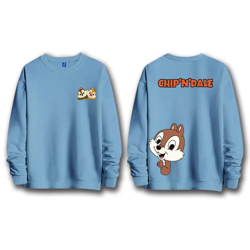 Chip an \'Dale Anime Cartoon Top Women\'s Hoodie Chipmunk Sports Round Neck Hoodie Couple Top Round Neck Hoodie