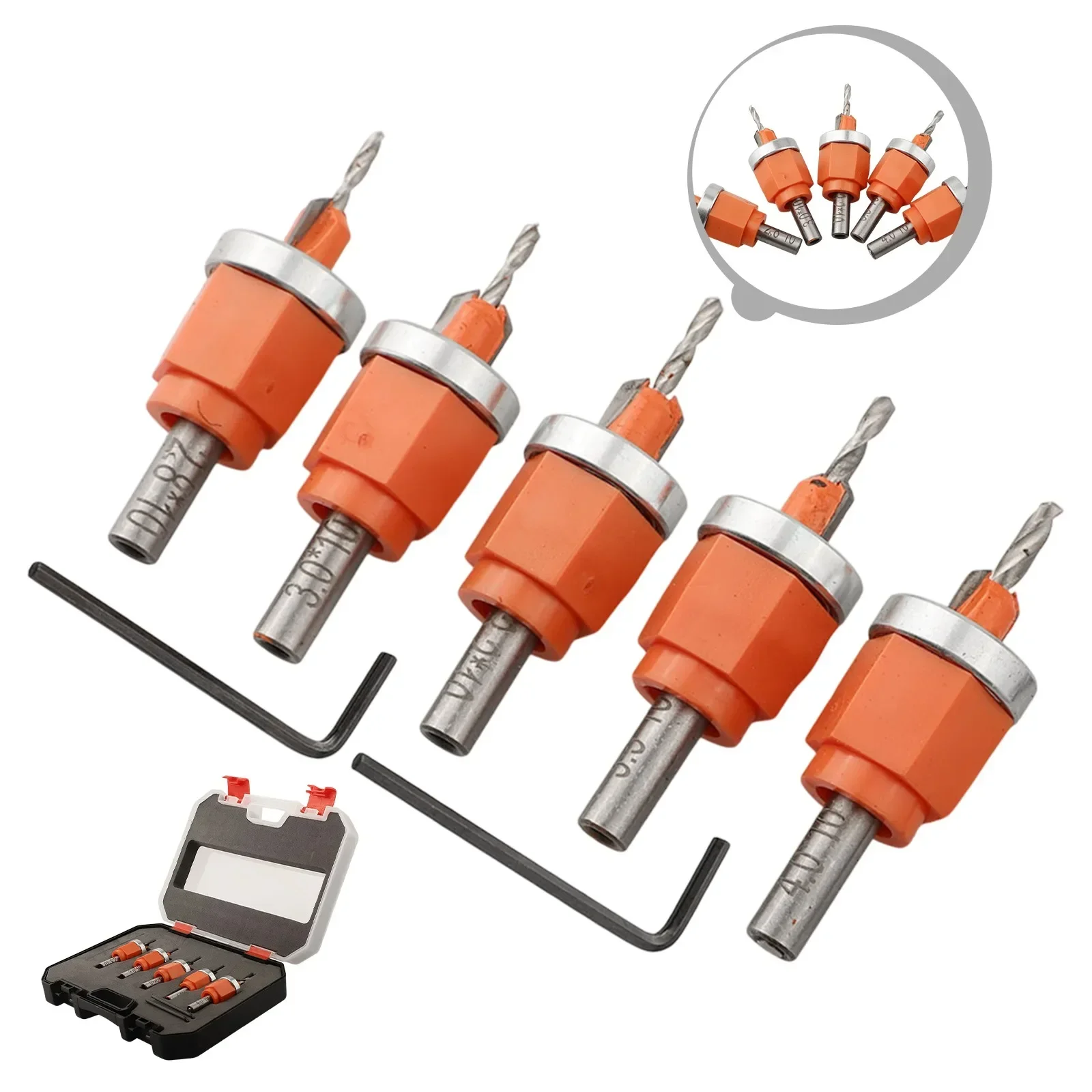 

For Woodworking Depth Stop Bits Countersink Drill Bit Set Drilling Tasks Countersink Drill Bit Set Leathercraft