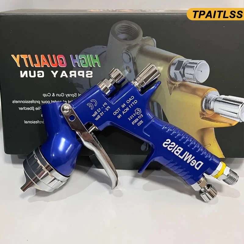 Spray Gun G T Pro Painting Gun T110 1.3mm/1.8mm Nozzle Glod With Mixing Cup Water Based Air Spray Gun Airbrush