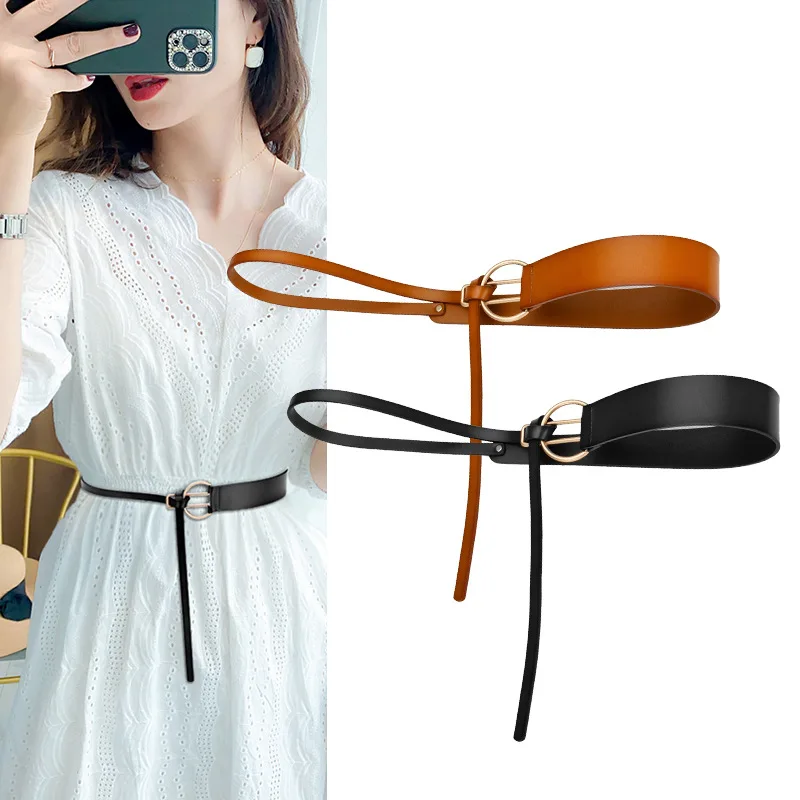 

Knotted genuine leather belt for women, fashionable decoration for dresses and windbreakers