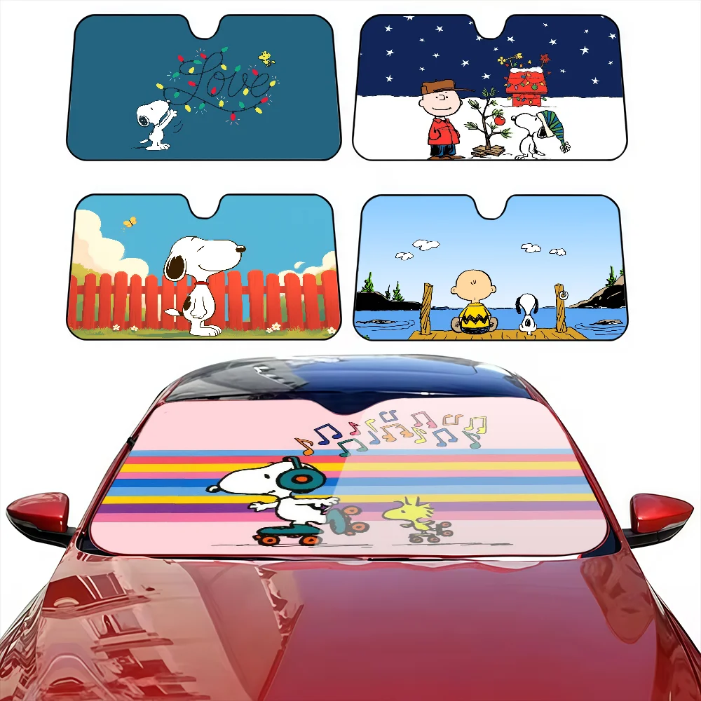 

Cute S-Snoopy Solar Protection Windshield Sunshade Cover Sun Shade Auto Sun Visor Car Covers