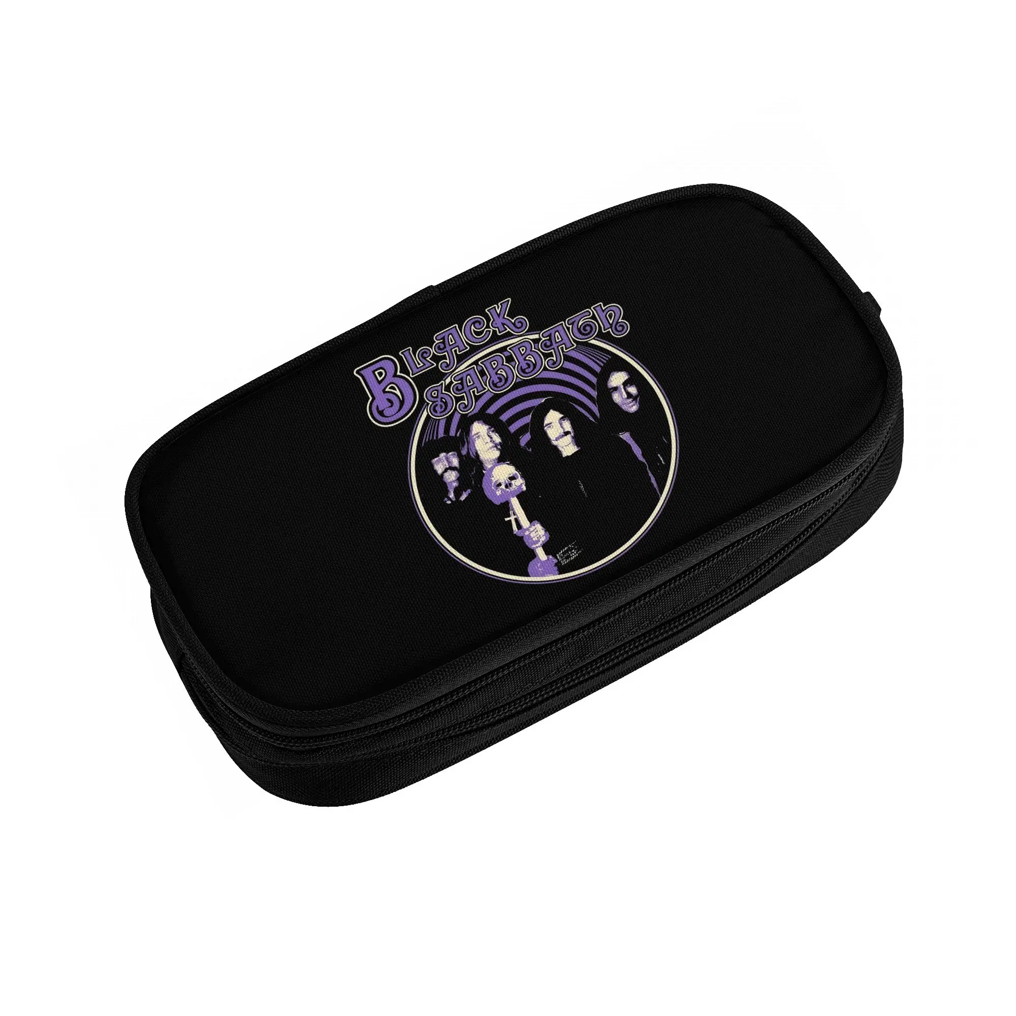 Korean English Heavy Metal Band Black Sabbath  Pencil Case for Boys Girls  Large Capacity Pen Box Bag School Supplies