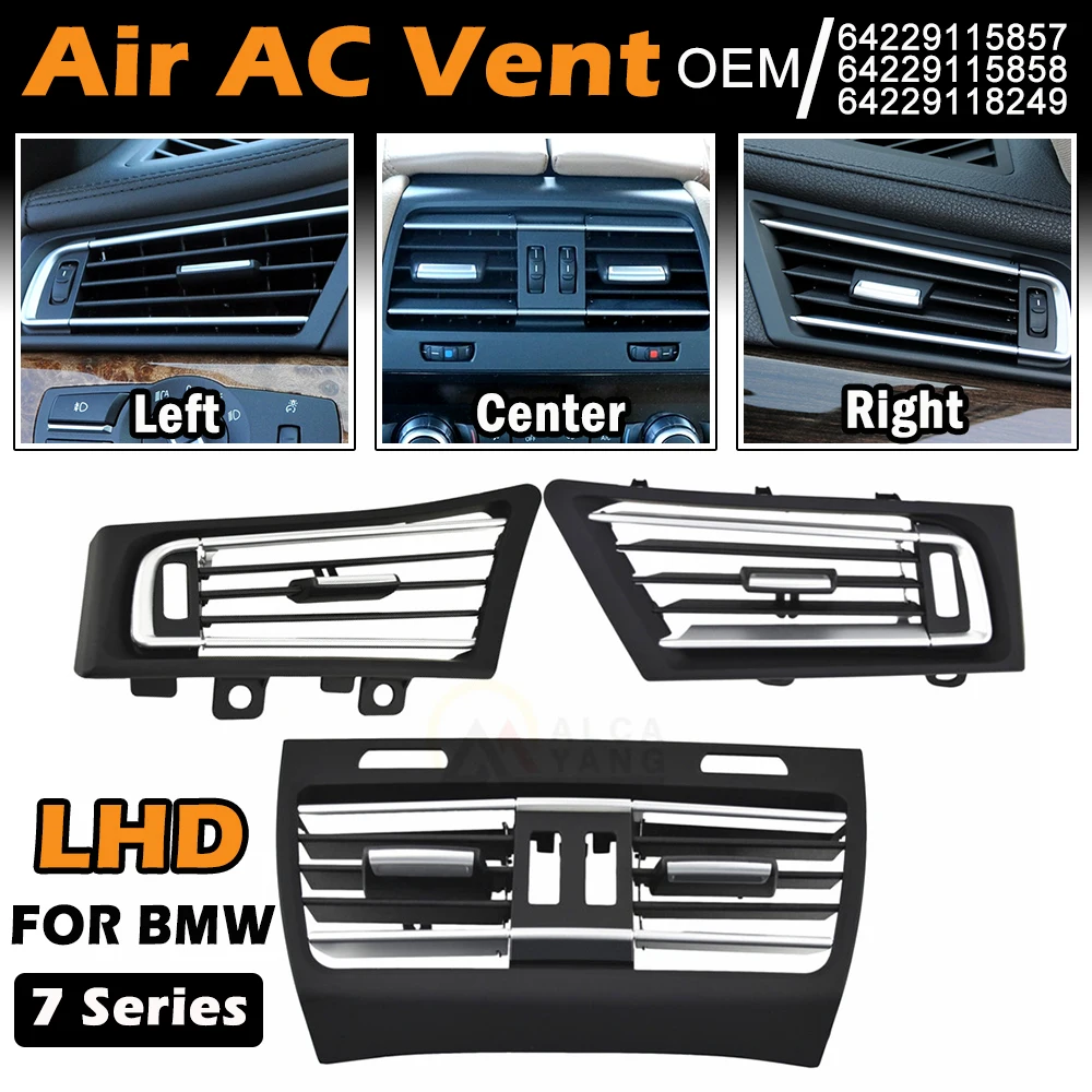 For BMW 7 Series F01 F02 2008 2009 2010 2011 2012-2015 Air Conditioning Vent Grill Outlet Panel Front Row Wind Left/Right/Rear .